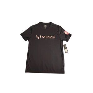 Messi Collection Black Performance T-Shirt Mens Size M Athletic Fit Polyester Sp
